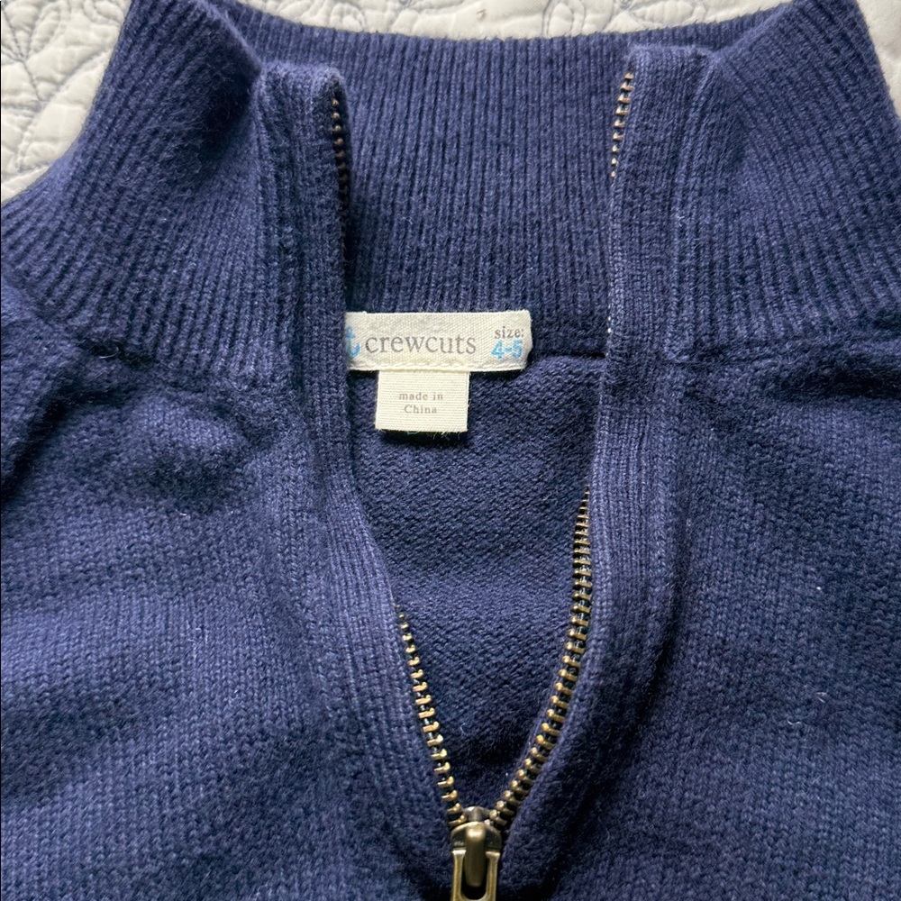 Crewcuts Navy Zip-Up Sweater - Picture 2 of 3